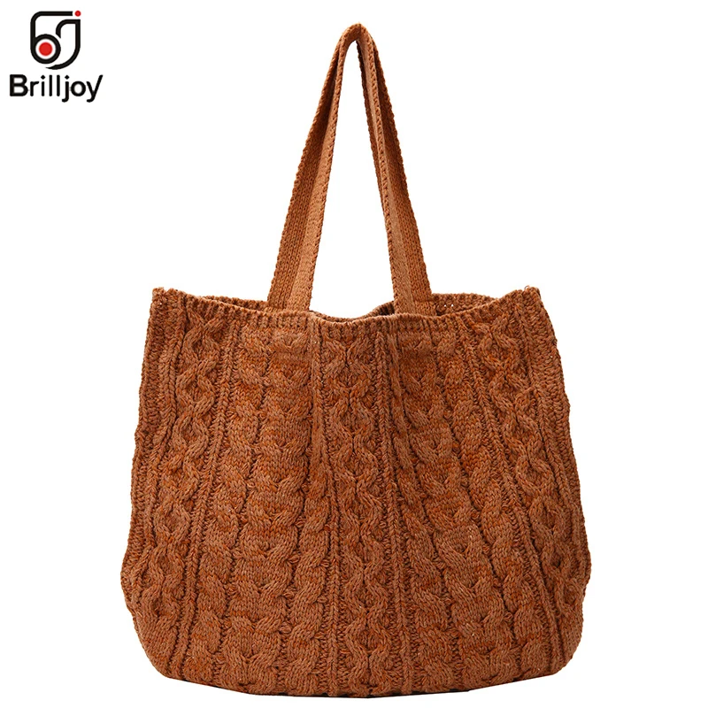 Brilljoy Women Handbags Autumn Winter New Soft Designer Totes Large Capacity Shopper Fashion Casual Knitting Female Shoulder Bag
Brilljoy Women Handbags Autumn Winter New Soft Designer Totes Large Capacity Shopper Fashion Casual Knitting Female Shoulder Bag