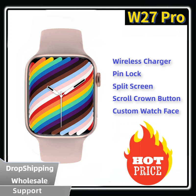 W27 Pro NFC Smart Watch Men Women Sports IP68 Waterproof AI Voice Bluetooth Call Wireless Charging Wholesale 1.81 Inch Screen
W27 Pro NFC Smart Watch Men Women Sports IP68 Waterproof AI Voice Bluetooth Call Wireless Charging Wholesale 1.81 Inch Screen