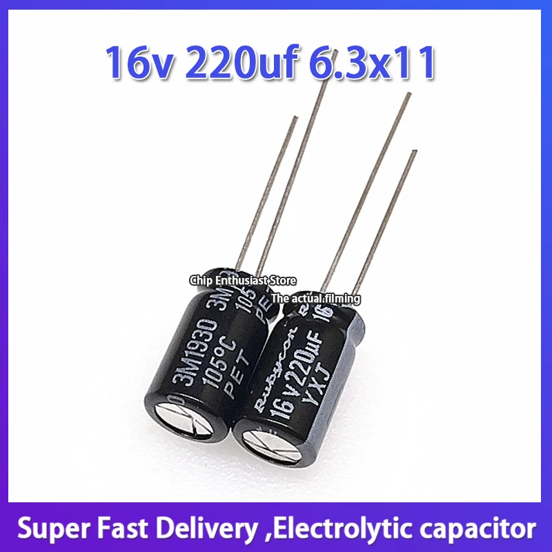 10pcs Rubycon imported aluminum electrolytic capacitor 16v 220uf 6.3x11 Ruby capacitor YXJ long life
10pcs Rubycon imported aluminum electrolytic capacitor 16v 220uf 6.3x11 Ruby capacitor YXJ long life