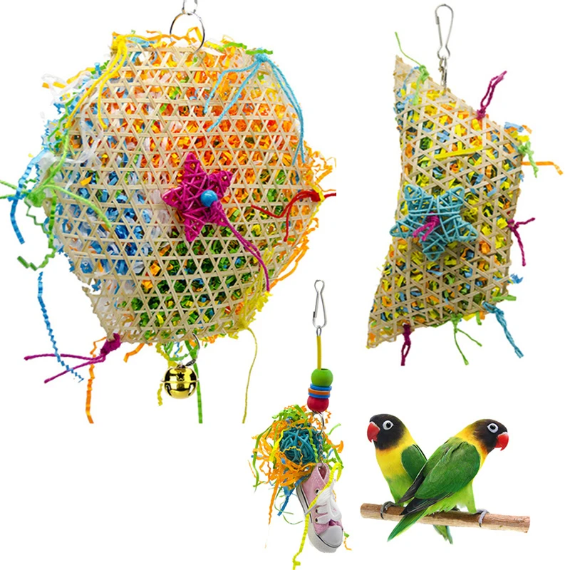 Parrot Bite Toys Climbing Foraging Bird Chew Toy Colored Paper Shredder Bamboo Woven For Lovebirds Cockatiels Budgies
Parrot Bite Toys Climbing Foraging Bird Chew Toy Colored Paper Shredder Bamboo Woven For Lovebirds Cockatiels Budgies
