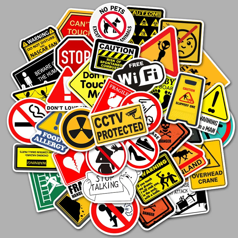 50PCS New Warning Signs Warning Personality Graffiti Stickers Luggage Car Cup Laptop Sticker Waterproof Decals Home Decoration
50PCS New Warning Signs Warning Personality Graffiti Stickers Luggage Car Cup Laptop Sticker Waterproof Decals Home Decoration