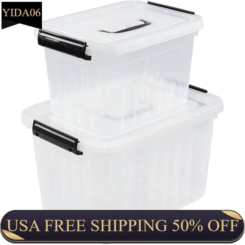 Utiao Plastic Bin with Lid, Mixed Size Latching Storage Box, 2 Packs, 6 Quart & 12 Quart desk organizer desk organiser home 
Utiao Plastic Bin with Lid, Mixed Size Latching Storage Box, 2 Packs, 6 Quart & 12 Quart desk organizer desk organiser home