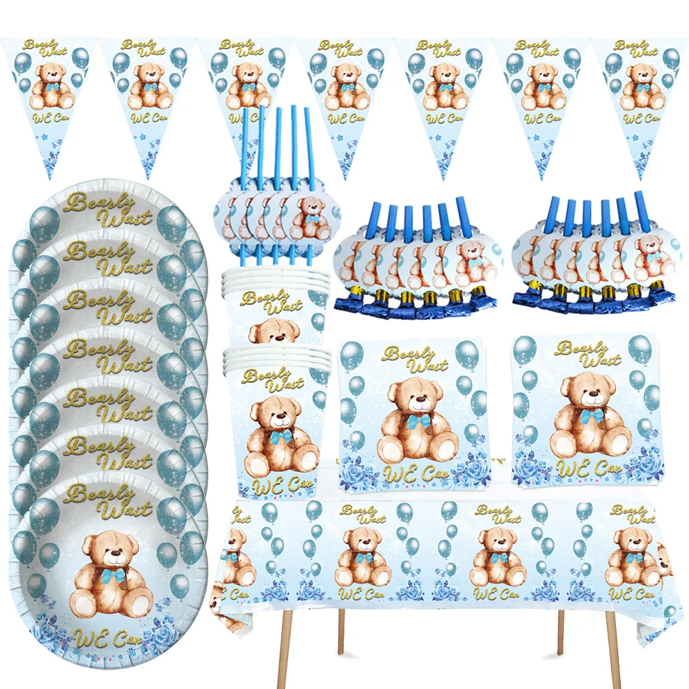 Cartoon Teddy Bear Party Decorations Disposable Tableware Paper Plate Cup Napkins Baby Shower For Kids Birthday Party Supplies
Cartoon Teddy Bear Party Decorations Disposable Tableware Paper Plate Cup Napkins Baby Shower For Kids Birthday Party Supplies