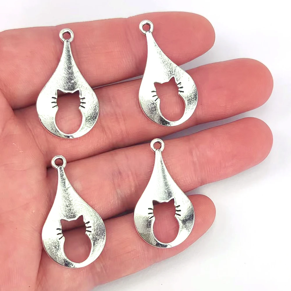 50pcs new animal charms water droplets shape Cat Moon pendant charm for DIY women man Accessories
50pcs new animal charms water droplets shape Cat Moon pendant charm for DIY women man Accessories