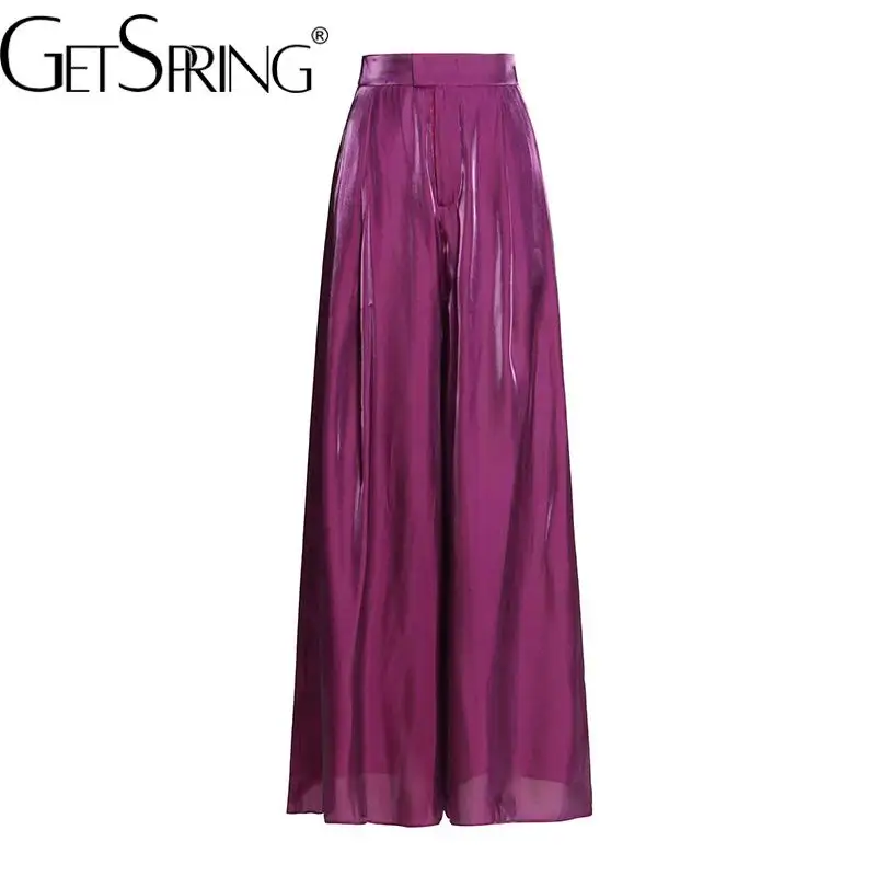 GetSpring Women Pant Capris 2022 Autumn Fashion Retro Purple Thin Satin Trousers High Waist Loose Leisure Long Wide Leg Pants
GetSpring Women Pant Capris 2022 Autumn Fashion Retro Purple Thin Satin Trousers High Waist Loose Leisure Long Wide Leg Pants