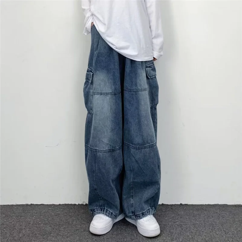 Retro Drape Loose Wide Leg Casual Large Pocket Tooling Jeans Men And Women Washed Loose Daddy Slouchy Pants Trousers 2022 New
Retro Drape Loose Wide Leg Casual Large Pocket Tooling Jeans Men And Women Washed Loose Daddy Slouchy Pants Trousers 2022 New