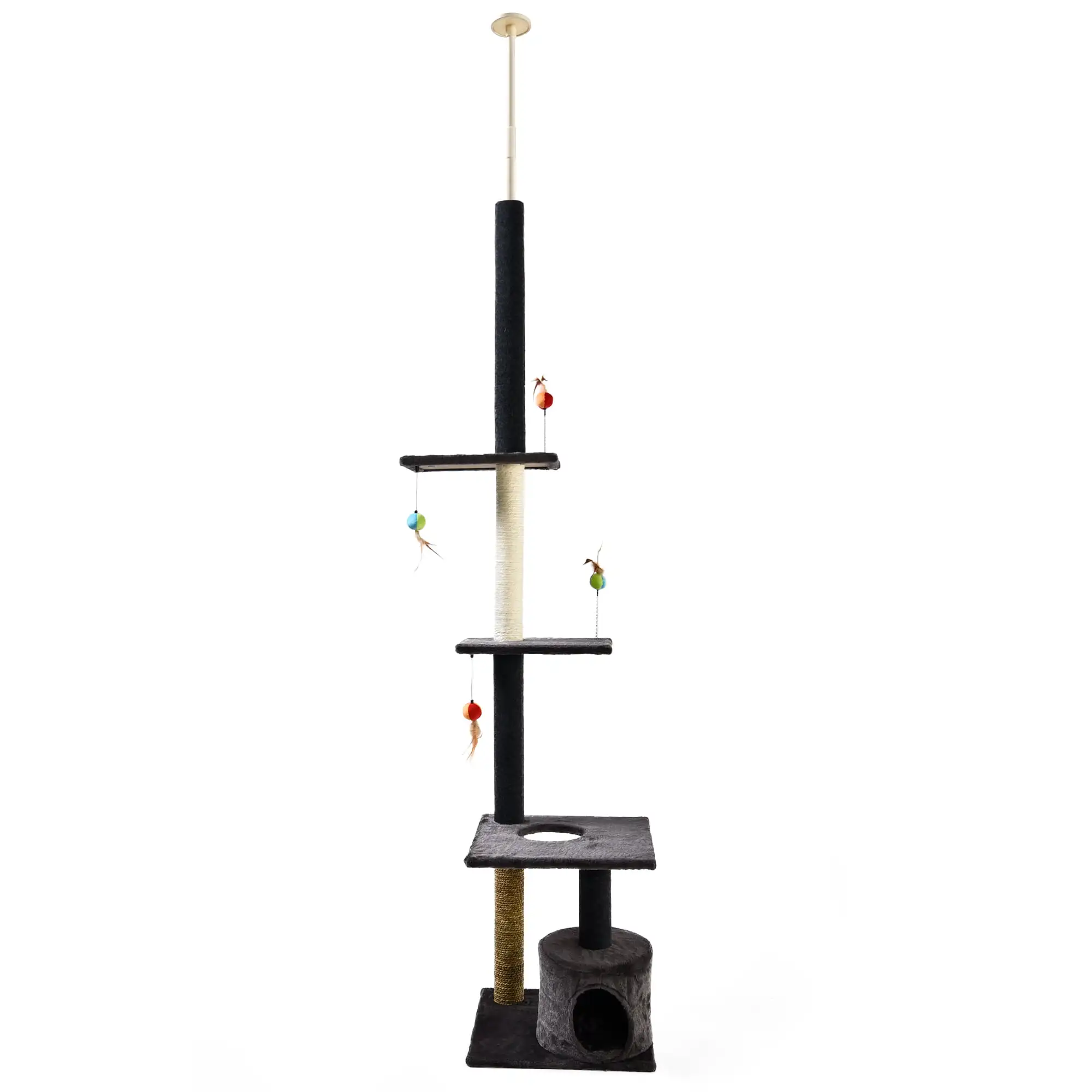 Three Tier Floor-to-Ceiling Cat Tree 7.5' - 9' with Cat Condo Charcoal Free Shipping
Three Tier Floor-to-Ceiling Cat Tree 7.5' - 9' with Cat Condo Charcoal Free Shipping