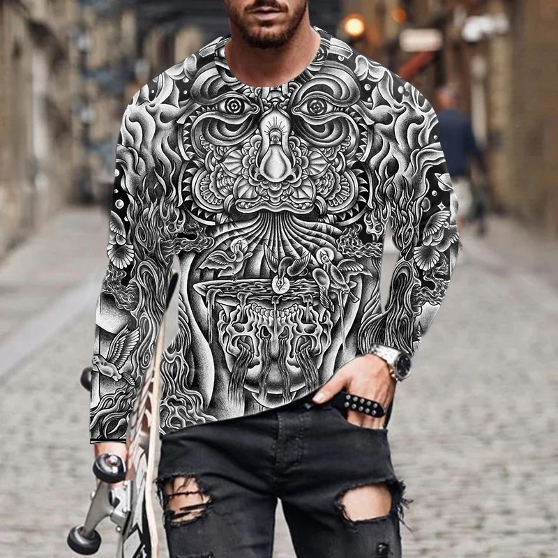 New Long Sleeve 3D Print Sport T-shirt Round Neck Loose Oversized T Shirt Fashion Casual Street Tshirt Male Breathable Tops
New Long Sleeve 3D Print Sport T-shirt Round Neck Loose Oversized T Shirt Fashion Casual Street Tshirt Male Breathable Tops