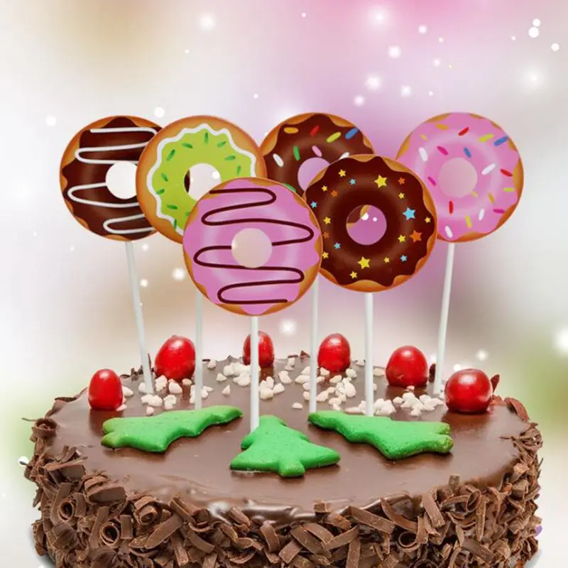 6Pcs Cute Birthday Cake Toppers Donut Cupcake Toppers Kids Happy birthday baby shower wedding Decorations Party supplies
6Pcs Cute Birthday Cake Toppers Donut Cupcake Toppers Kids Happy birthday baby shower wedding Decorations Party supplies