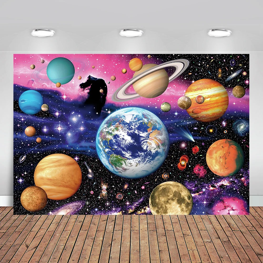 

Universe Deep Space Galaxy Nebula Backdrop Sparkling Galactics Starry Sky Earth Milky Way Stars Background for Photography Kid