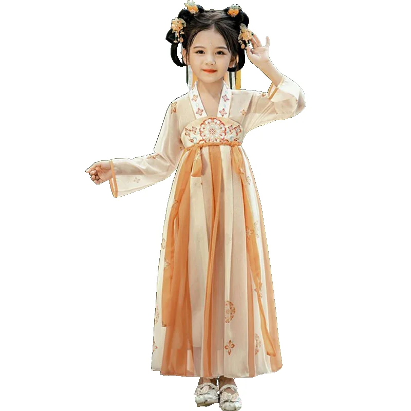 Женская одежда Hanfu в китайском стиле для весны и осени, сказочное платье гинкго для девочек, классические костюмы для косплея и танцев, комплект из газовой юбки
Женская одежда Hanfu в китайском стиле для весны и осени, сказочное платье гинкго для девочек, классические костюмы для косплея и танцев, комплект из газовой юбки