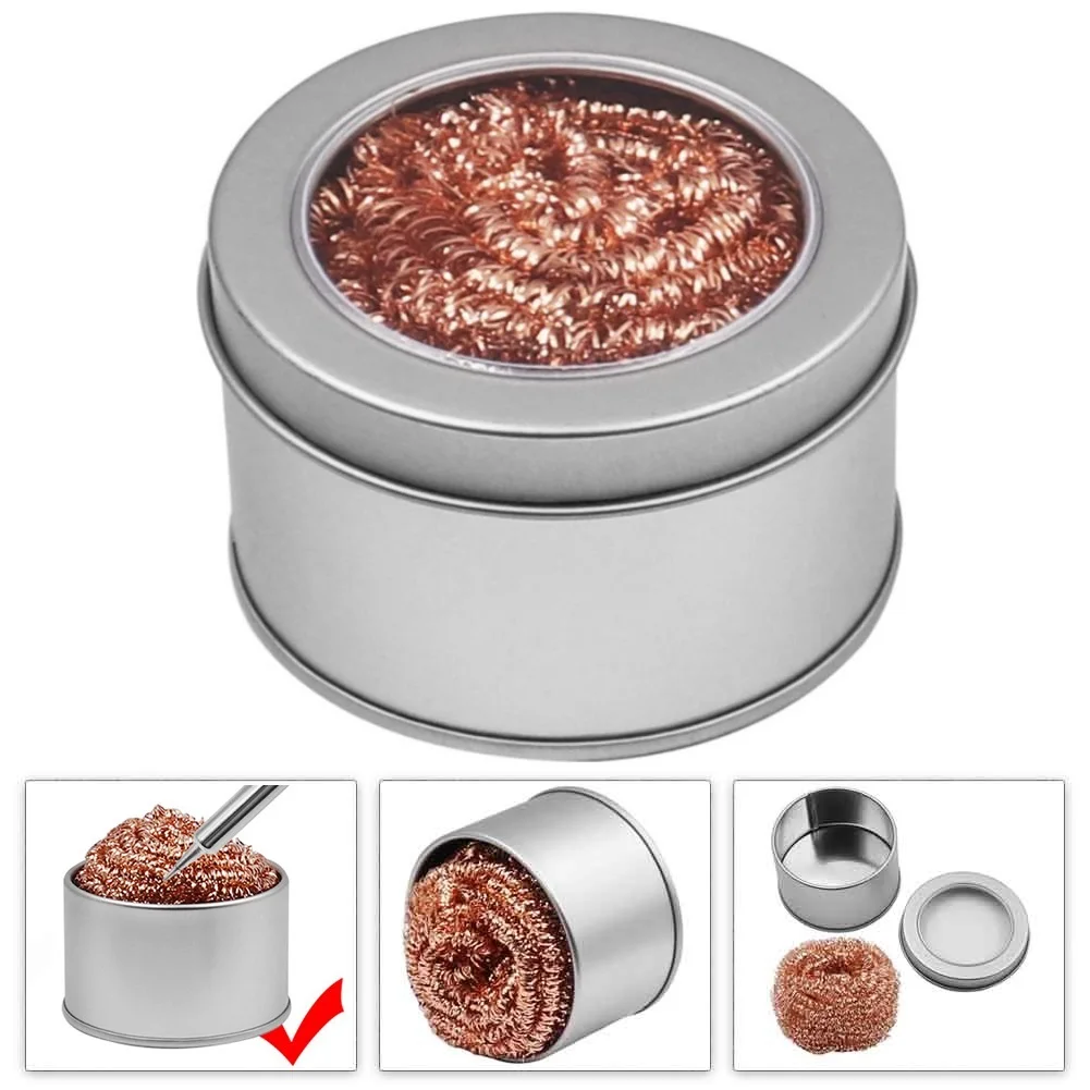 Soldering Iron Tip Cleaning Ball Desoldering Cleaner Ball W/ Box Copper Wire Mesh Filter 66*42mm Welding Equipment Parts
Soldering Iron Tip Cleaning Ball Desoldering Cleaner Ball W/ Box Copper Wire Mesh Filter 66*42mm Welding Equipment Parts