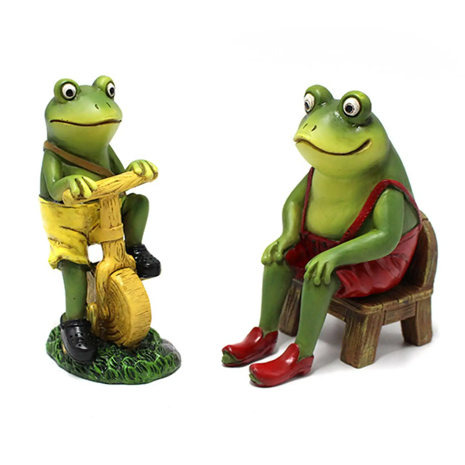 

Cute Frog Figurine Collectibles Crafts Animal Resin Artwork Sculpture for Party Indoor Outdoor Tabletop Decoration Centerpiece