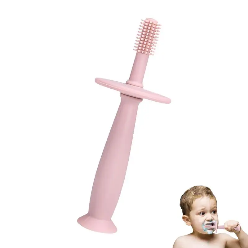 Infant Teether Toothbrush 360Baby Toothbrush With Suction Base Soft Toddler Teether Silicone Teething Toys/Pacifier Gum
Infant Teether Toothbrush 360Baby Toothbrush With Suction Base Soft Toddler Teether Silicone Teething Toys/Pacifier Gum