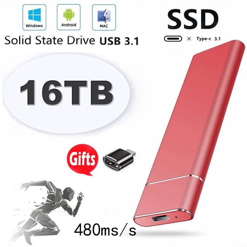 High-speed Portable SSD 16TB 8TB 4TB 500GB External Solid State Hard Drive Mobile USB3.0 Typc-C USB Portable Hard Drives Disks
High-speed Portable SSD 16TB 8TB 4TB 500GB External Solid State Hard Drive Mobile USB3.0 Typc-C USB Portable Hard Drives Disks