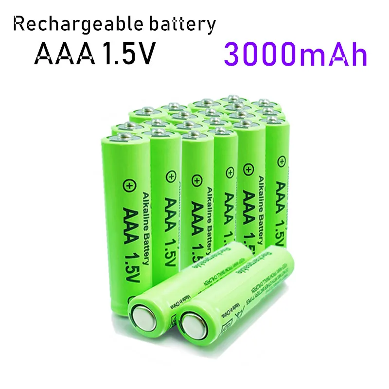 AAA battery 3000mAh 1.5V alkaline AAA rechargeable battery for remote control toy light battery high capacity Long endurance
AAA battery 3000mAh 1.5V alkaline AAA rechargeable battery for remote control toy light battery high capacity Long endurance