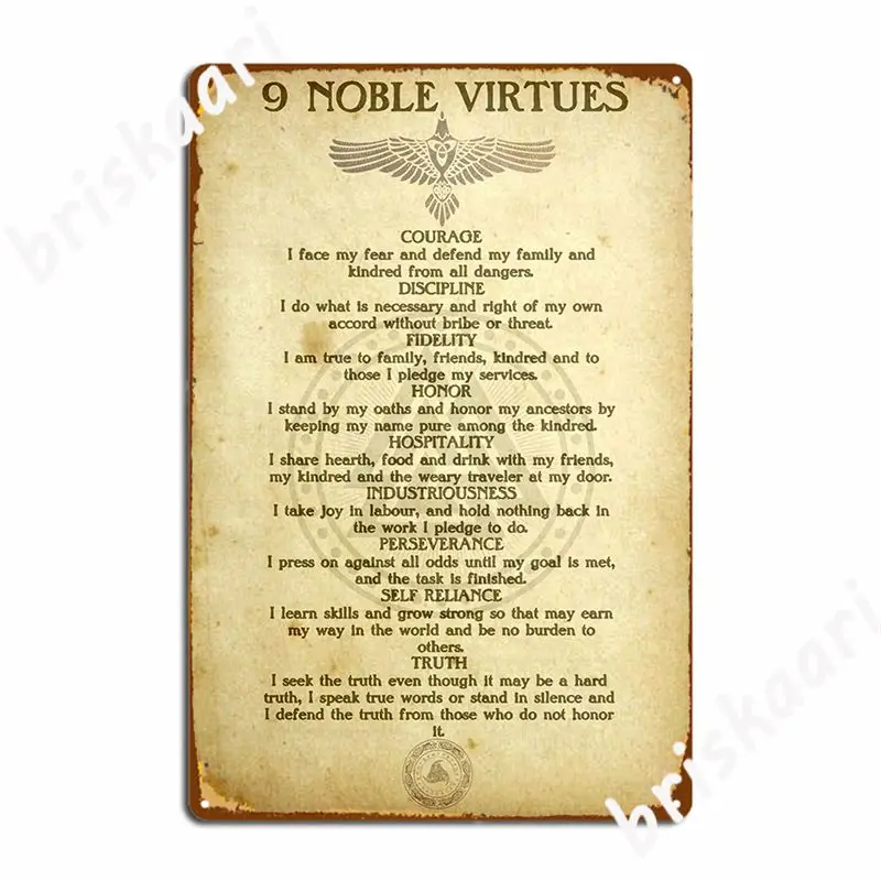 9 Nobles Virtues Metal Sign Mural Painting Customize Wall Mural Kitchen Tin Sign Posters
9 Nobles Virtues Metal Sign Mural Painting Customize Wall Mural Kitchen Tin Sign Posters