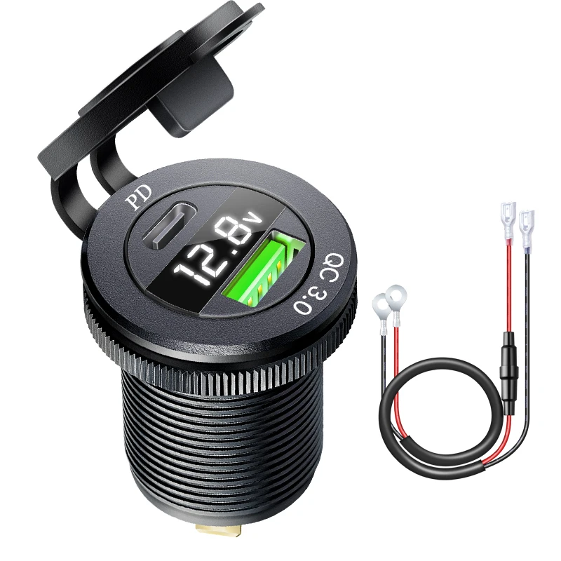 Автомобильное зарядное устройство usb C 12 В с вольтметром, адаптер 12 В/24 В, двойной Usb-разъем PD3.0 и QC3.0, автомобильная розетка
Автомобильное зарядное устройство usb C 12 В с вольтметром, адаптер 12 В/24 В, двойной Usb-разъем PD3.0 и QC3.0, автомобильная розетка