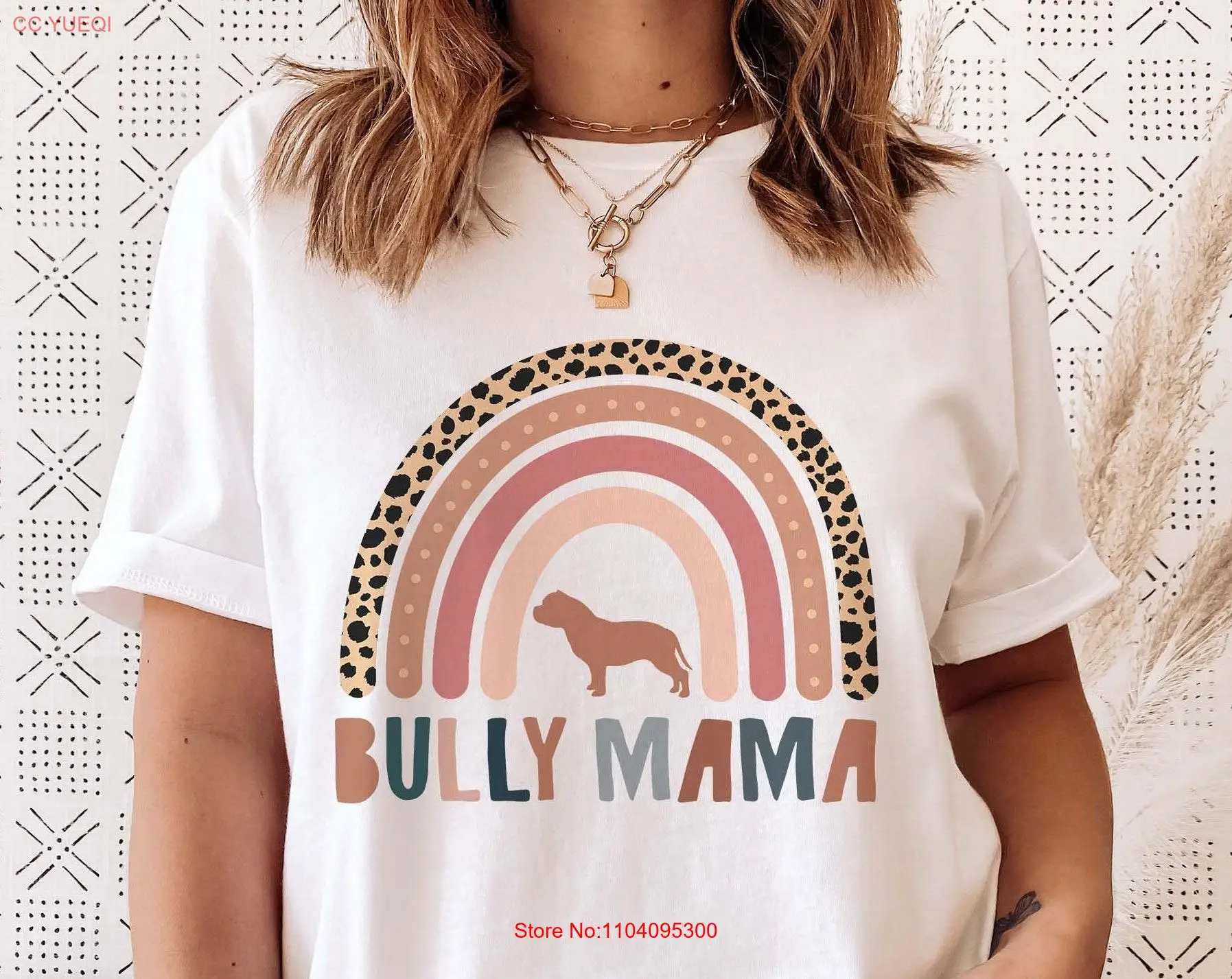 Футболка Bully Mama American Mom Dog для владельца с длинными или короткими рукавами