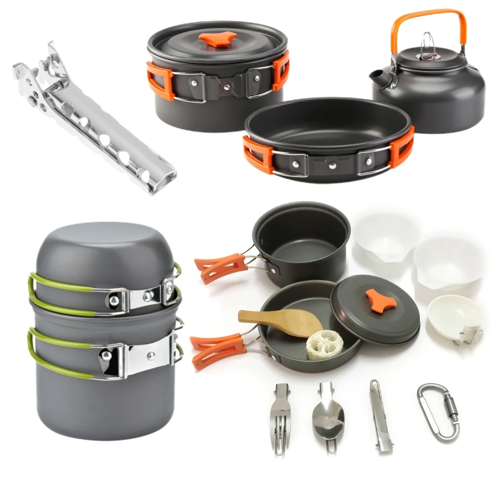 Camping Equipment Cookware Kit Outdoor Aluminum Cookware Set Water Pot Pan Sets Travelling Hiking Picnic BBQ Camping Cooking Set
Camping Equipment Cookware Kit Outdoor Aluminum Cookware Set Water Pot Pan Sets Travelling Hiking Picnic BBQ Camping Cooking Set