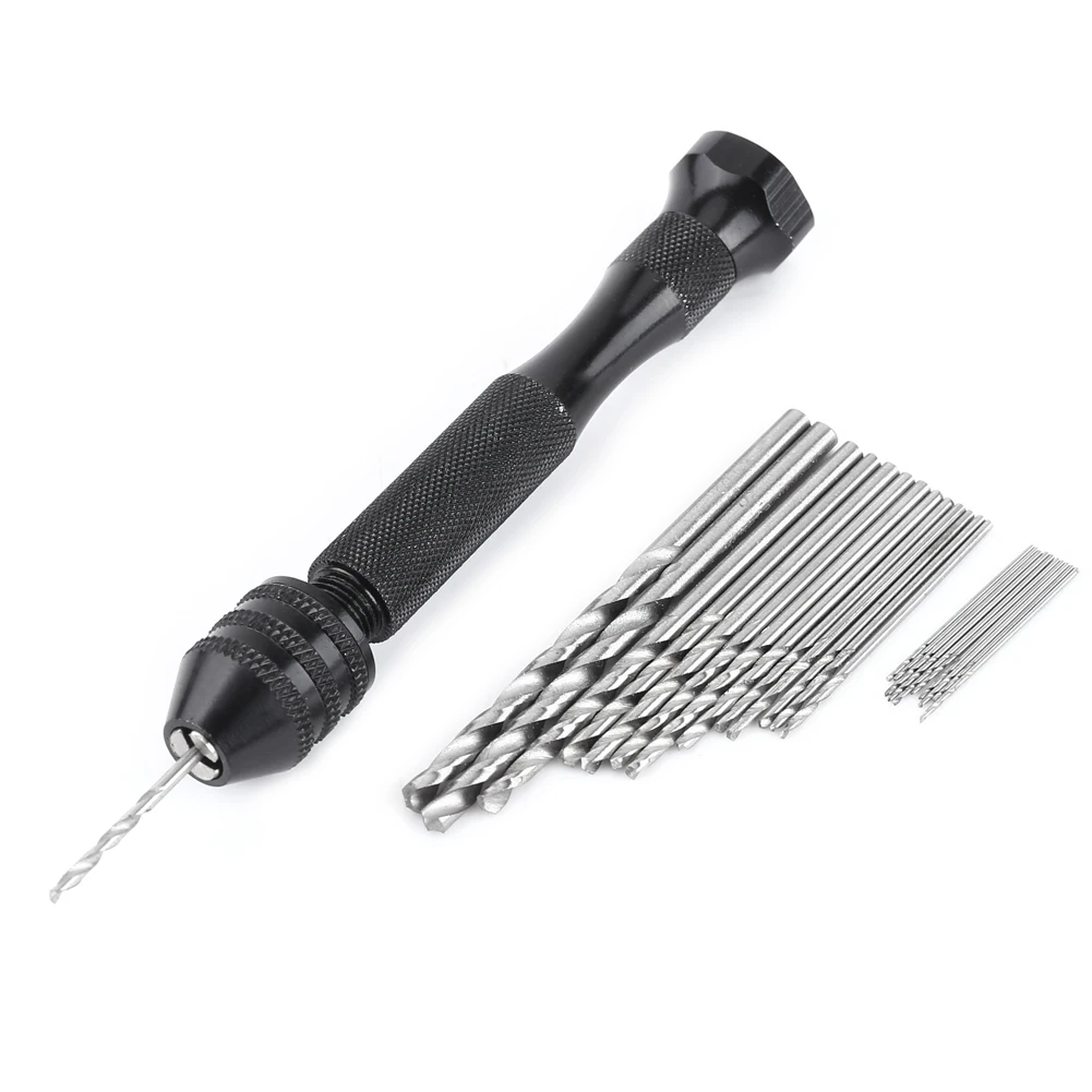 0.3-3.6mm Grasp Range Chuck Hand Twist Drill with 25 HSS Drill Bits Wood Drilling Tool Twist
0.3-3.6mm Grasp Range Chuck Hand Twist Drill with 25 HSS Drill Bits Wood Drilling Tool Twist