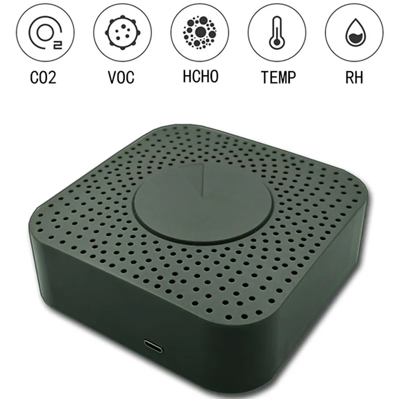 Tuya Wifi Smart Air Quality Detector For Maldehyde VOC Carbon Dioxide Temperature Humidity Sensor With 80dm Alarm Indicator
Tuya Wifi Smart Air Quality Detector For Maldehyde VOC Carbon Dioxide Temperature Humidity Sensor With 80dm Alarm Indicator
