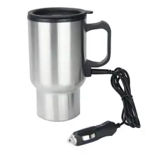 450ML Car Heating Cup DC12V Auto Electric Thermos Water Heater Kettle for Coffee Tea Milk Portable Travel Mug Stainless Steel