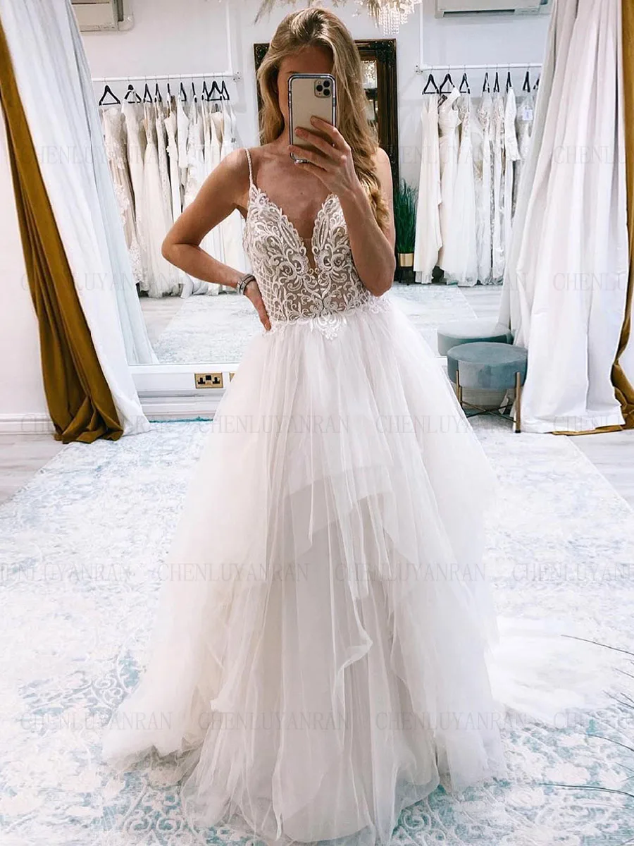 V-Neck A Line Mermaid Wedding Dresses Backless Tulle Sexy Bride Dresses Spaghetti Straps Dresses For Women 2023 Robe De Mariée
V-Neck A Line Mermaid Wedding Dresses Backless Tulle Sexy Bride Dresses Spaghetti Straps Dresses For Women 2023 Robe De Mariée
