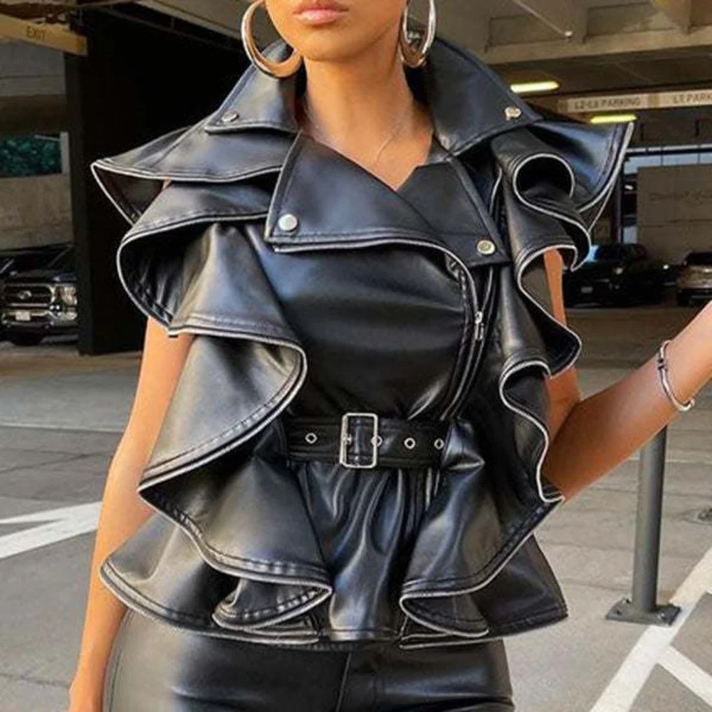 Solid Color Lapel Punk Ruffles Coat With Belt Commuter Ladies Top Spring Autumn 2022 New
Solid Color Lapel Punk Ruffles Coat With Belt Commuter Ladies Top Spring Autumn 2022 New