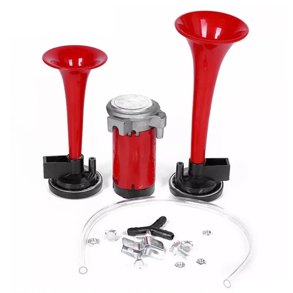 New 110db Super Loud Car Air Horn 12V Dual Trumpet Compressor Complete Set for Trucks Automobiles Lorry Boat Train
New 110db Super Loud Car Air Horn 12V Dual Trumpet Compressor Complete Set for Trucks Automobiles Lorry Boat Train