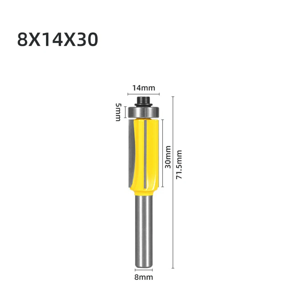 

1pc 8mm Shank Flush Trim Router Bit With Bearing 4 Flutes Bits YG8 Tungsten Carbide Tip Milling Cutter For Wood Woodworking Tool