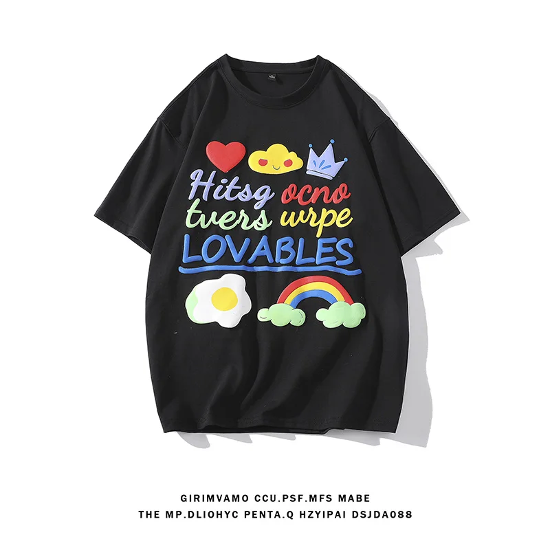 Men's Rainbow Oversized T-shirts Cotton Korean Style Harajuku Foaming Printed Graphic Tees High Street Casual T Shirts Men
Men's Rainbow Oversized T-shirts Cotton Korean Style Harajuku Foaming Printed Graphic Tees High Street Casual T Shirts Men