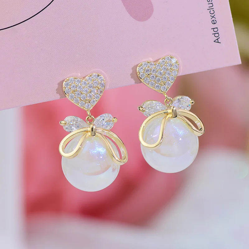 YDL Ins Temperament Sweet Fashion Round Pearl Earrings for Lady Heart Charm Zircon Exquisite Luxury Ear Stud Daily Fine Pendant
YDL Ins Temperament Sweet Fashion Round Pearl Earrings for Lady Heart Charm Zircon Exquisite Luxury Ear Stud Daily Fine Pendant