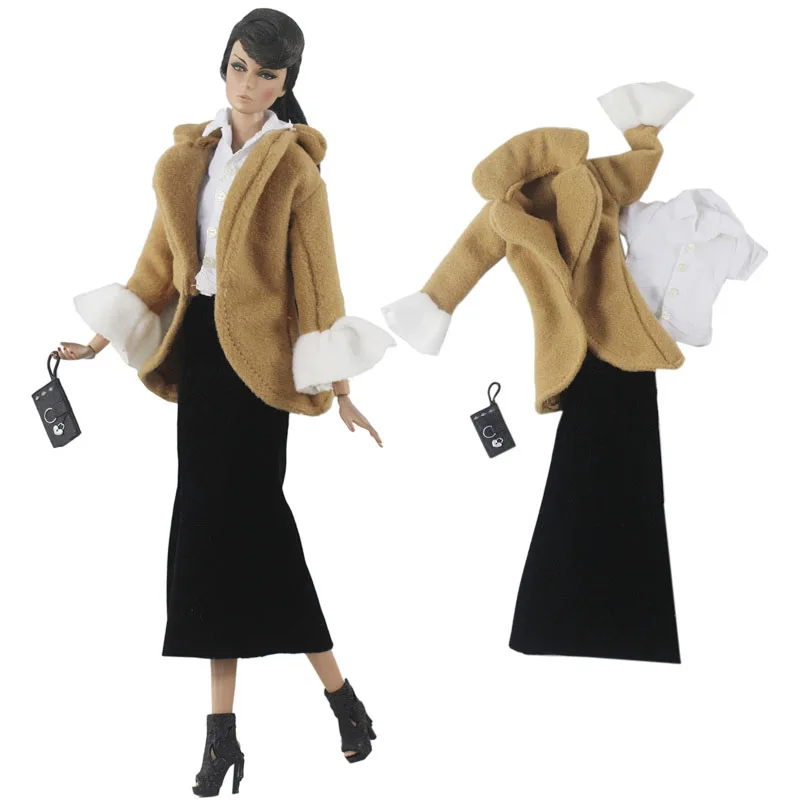 Clothing set + bag + shoes / Khaki woolen coat skirt shirt clothes outfit For 30cm BJD Xinyi FR ST Barbie Doll / doll clothes
Clothing set + bag + shoes / Khaki woolen coat skirt shirt clothes outfit For 30cm BJD Xinyi FR ST Barbie Doll / doll clothes