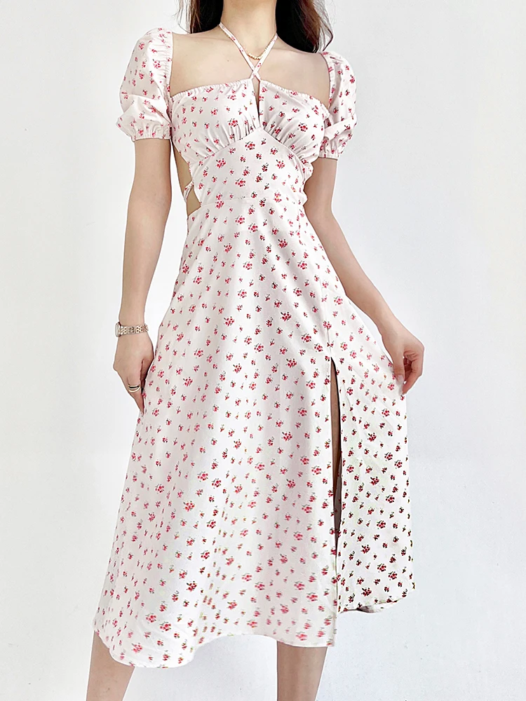 Платье-миди женское с открытой спиной, квадратным вырезом и высоким разрезом
Платье-миди женское с открытой спиной, квадратным вырезом и высоким разрезом