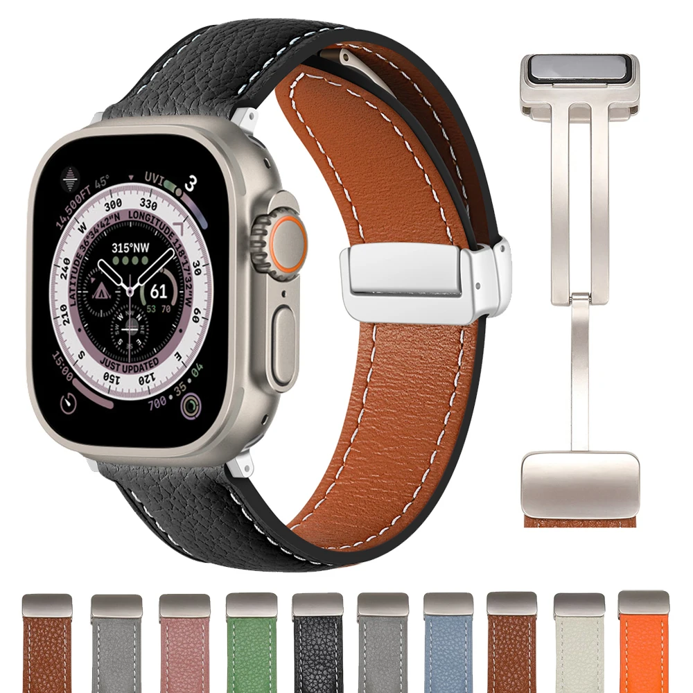 Magnetic buckle Strap For Apple Watch Ultra 49mm 45mm 44mm iwatch series 8 7 6 5 4 3 se 41mm 40mm Genuine Leather Band Bracelet
Magnetic buckle Strap For Apple Watch Ultra 49mm 45mm 44mm iwatch series 8 7 6 5 4 3 se 41mm 40mm Genuine Leather Band Bracelet