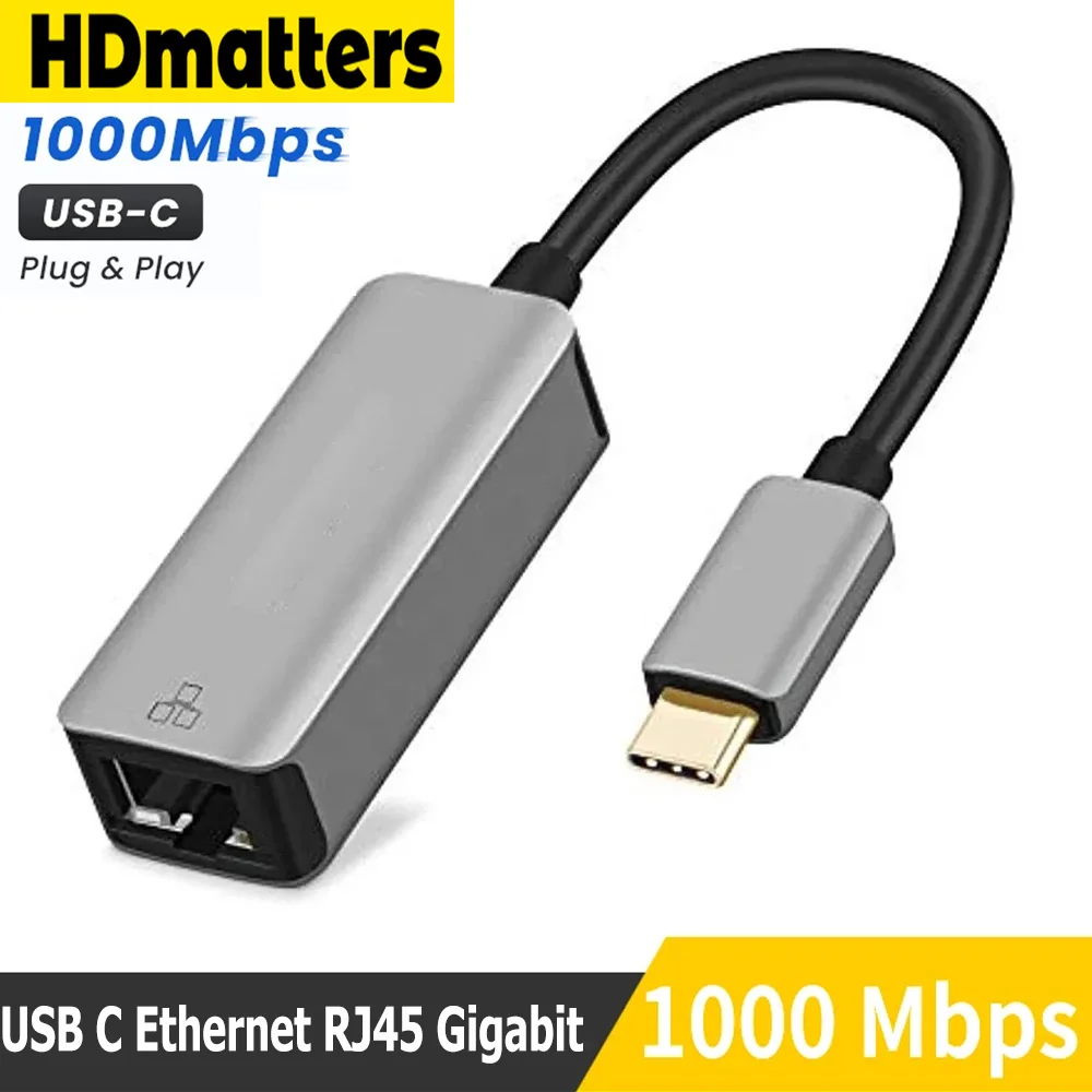USB C Ethernet Adapter 1000/100Mbps USB 3.1 Type C USB to RJ45 network adapter Gigabit for Apple MacBook Pro Mac OS.win 11/10
USB C Ethernet Adapter 1000/100Mbps USB 3.1 Type C USB to RJ45 network adapter Gigabit for Apple MacBook Pro Mac OS.win 11/10