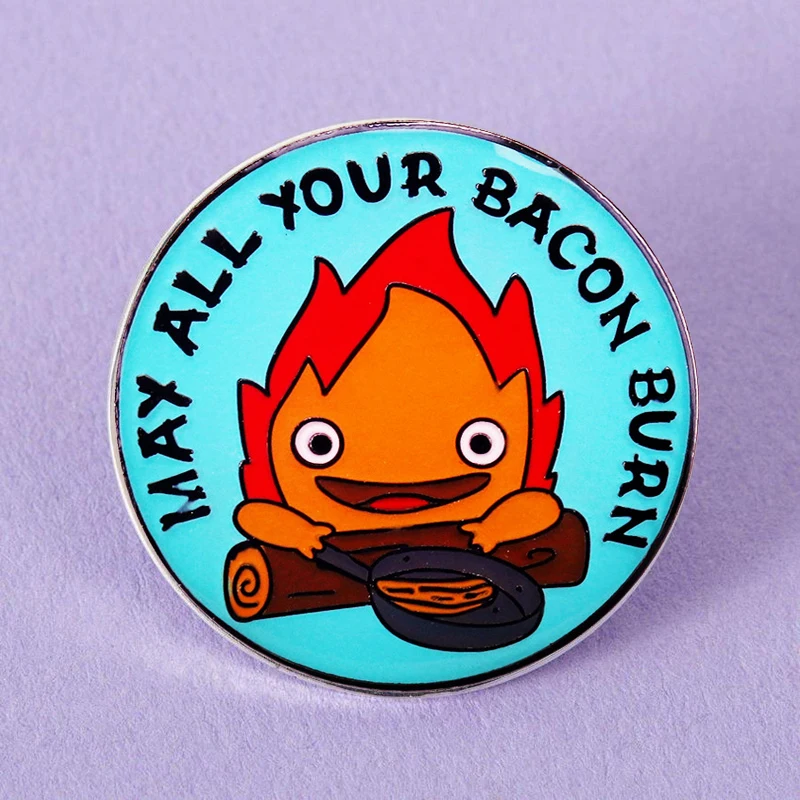 Calcifer May All Your Bacon Burn! Brooch Metal Badge Lapel Pin Jacket Jeans Fashion Jewelry Accessories Gift
Calcifer May All Your Bacon Burn! Brooch Metal Badge Lapel Pin Jacket Jeans Fashion Jewelry Accessories Gift