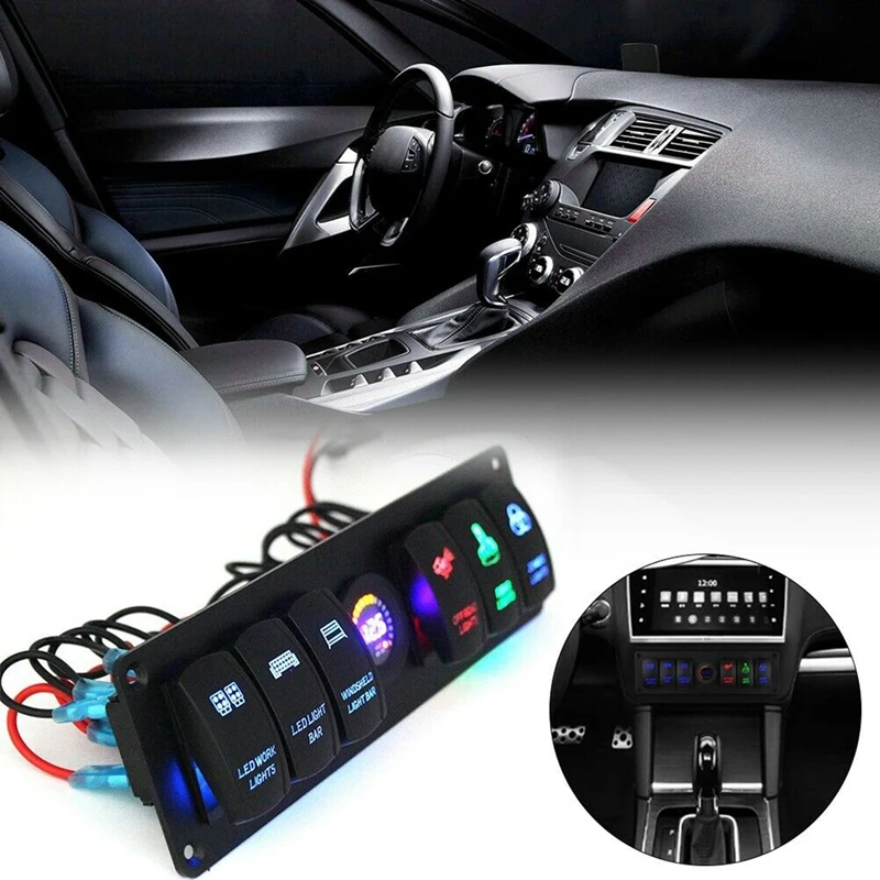 12V 6 Gang Toggle Rocker Switch Panel Colorful LED Voltmeter For RV Car Marine Boat Switch Panel Led Switch Panel Auto
12V 6 Gang Toggle Rocker Switch Panel Colorful LED Voltmeter For RV Car Marine Boat Switch Panel Led Switch Panel Auto