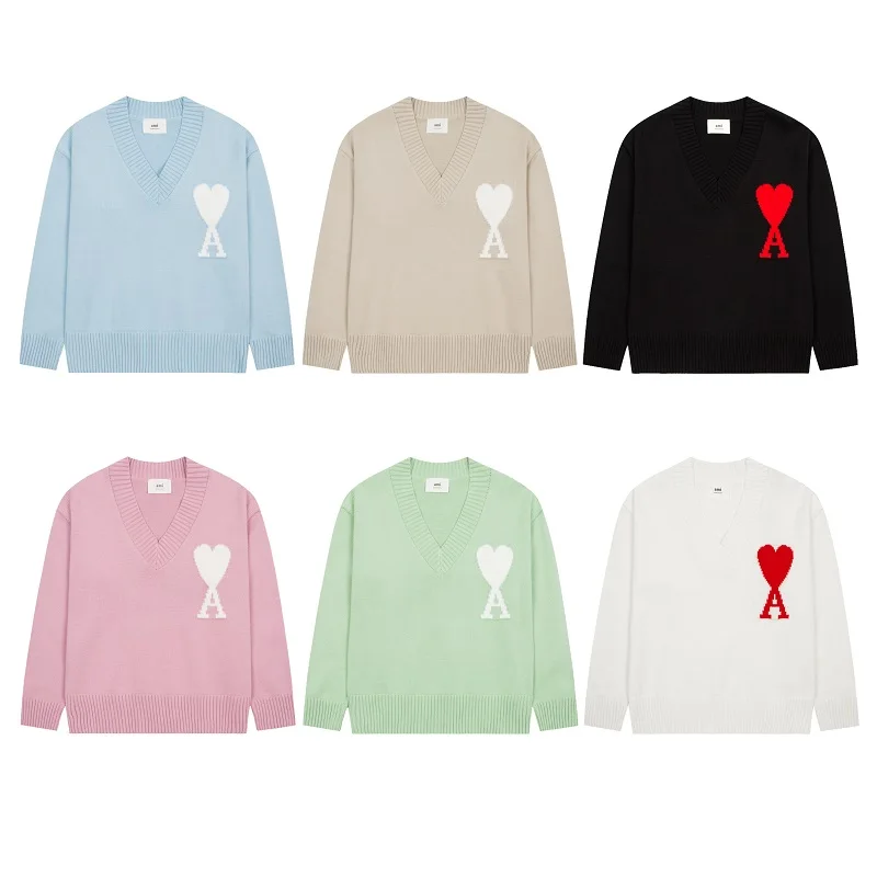 2023 Autumn Winter Men And Women Knitted Pullovers V-neck Heart A Embroidered Loose sweater Couple Fashion Casual Top
2023 Autumn Winter Men And Women Knitted Pullovers V-neck Heart A Embroidered Loose sweater Couple Fashion Casual Top