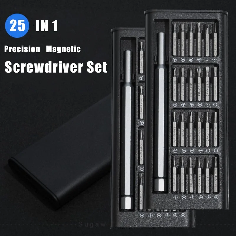 SUGAW 25 In 1 Screwdriver Kit Precision Magnetic Bits DIY Dismountable Screw Driver Set Mini Tool Case For Smart Home Repair
SUGAW 25 In 1 Screwdriver Kit Precision Magnetic Bits DIY Dismountable Screw Driver Set Mini Tool Case For Smart Home Repair