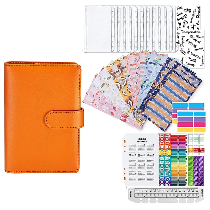 Ring Binder Set, 34 PCS Leather Notebook Budget Binder With Plastic Binder Pockets, Budget Sheets And Label Stickers
Ring Binder Set, 34 PCS Leather Notebook Budget Binder With Plastic Binder Pockets, Budget Sheets And Label Stickers
