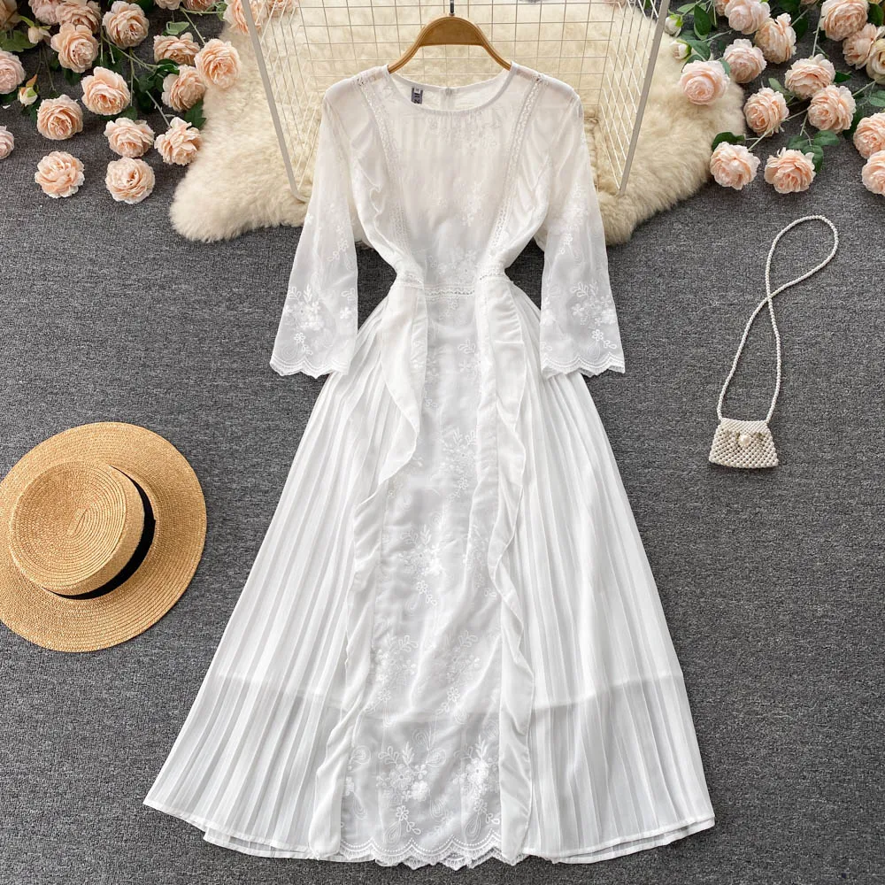 Fairy Dress Temperament White Dress Female Spring and Summer 2022 New High-end Goddess Fan Waist Long Dress
Fairy Dress Temperament White Dress Female Spring and Summer 2022 New High-end Goddess Fan Waist Long Dress