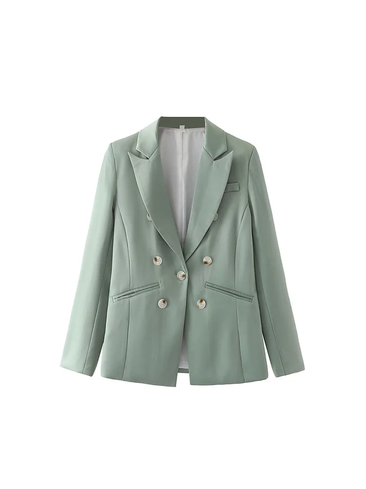 BM&MD&ZA Women 2022 New Fashion green Double Breasted Blazer Coat Vintage Long Sleeve Pockets Female Outerwear Chic
BM&MD&ZA Women 2022 New Fashion green Double Breasted Blazer Coat Vintage Long Sleeve Pockets Female Outerwear Chic
