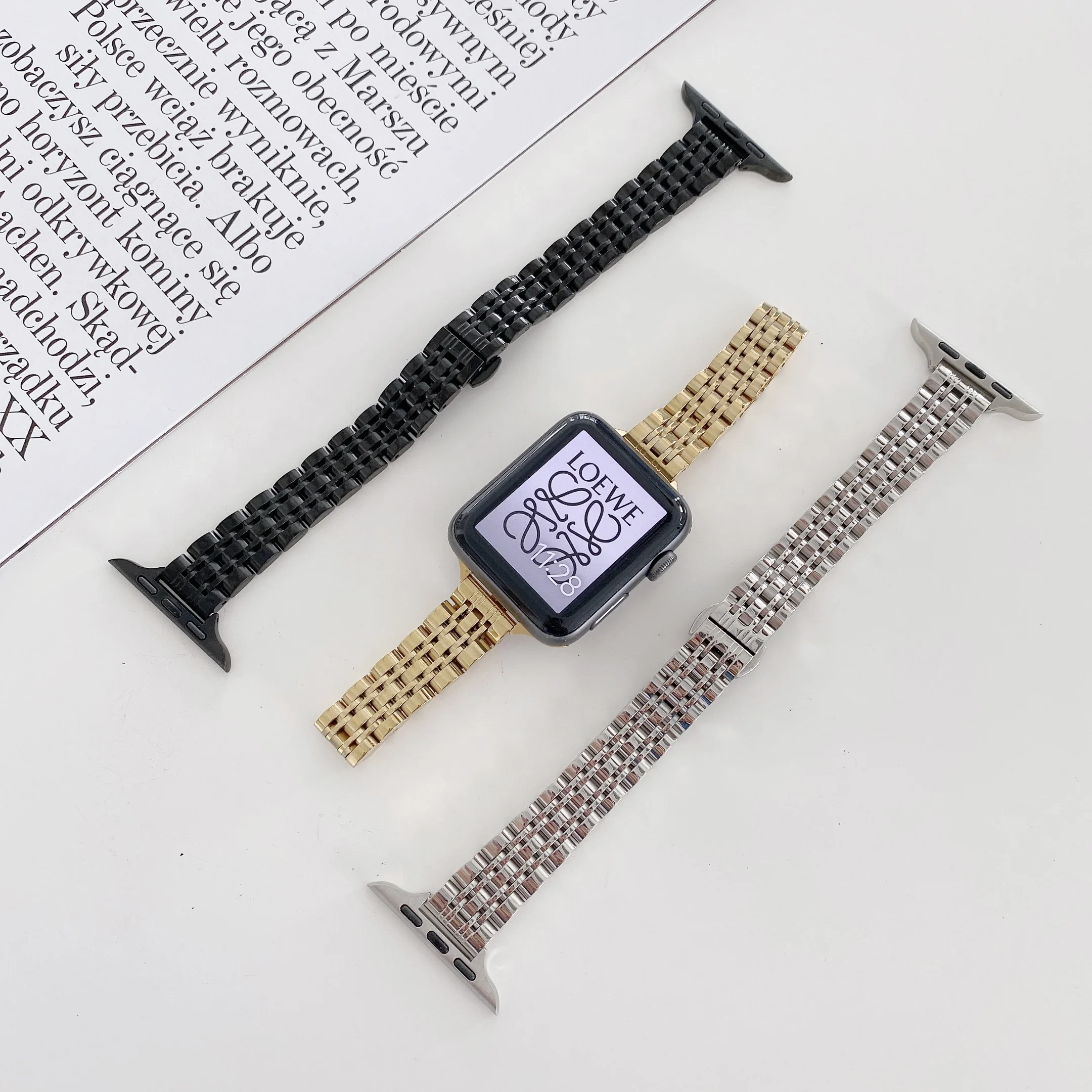 Stainless Steel Watch Band for iWatch 7 41mm 45mm 38 42MM Bracelet Apple Watch Series 6 5 3 2 SE 40mm 44MM Band Luxury Strap
Stainless Steel Watch Band for iWatch 7 41mm 45mm 38 42MM Bracelet Apple Watch Series 6 5 3 2 SE 40mm 44MM Band Luxury Strap
