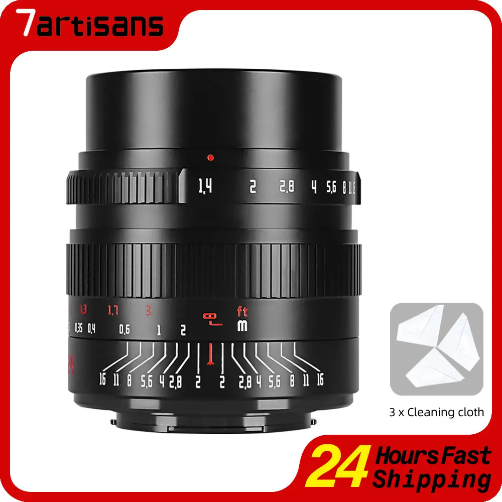 7Artisans 24mm f1.4 Large Aperture Portrait Camera Lens for Fuji X Fujifilm Lente Sony E Canon EOS-M EOS-R Nikon Z M43 Mount
7Artisans 24mm f1.4 Large Aperture Portrait Camera Lens for Fuji X Fujifilm Lente Sony E Canon EOS-M EOS-R Nikon Z M43 Mount