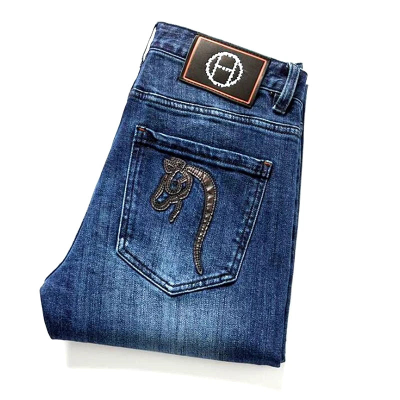 High Quality Delicate Manual Work Luxury Brand Men's Jeans Europe Station High-End Embroidery Stretch Pants
High Quality Delicate Manual Work Luxury Brand Men's Jeans Europe Station High-End Embroidery Stretch Pants