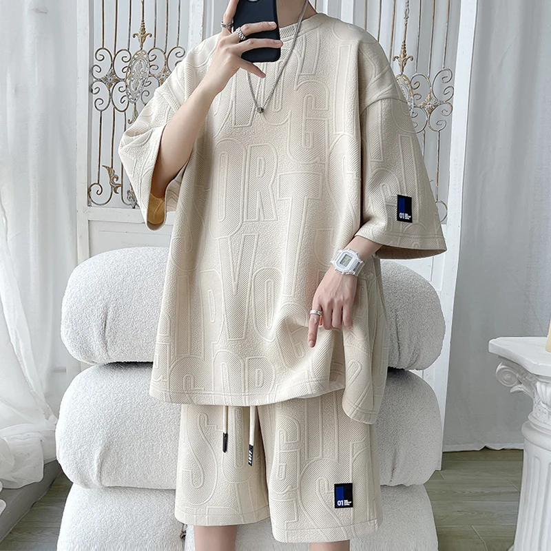 Privathinker Letter Luxury Men's Oversized Suits Short Sleeve T-shirts Sets Fashion Summer New Brand Male Streetwear Clothes
Privathinker Letter Luxury Men's Oversized Suits Short Sleeve T-shirts Sets Fashion Summer New Brand Male Streetwear Clothes