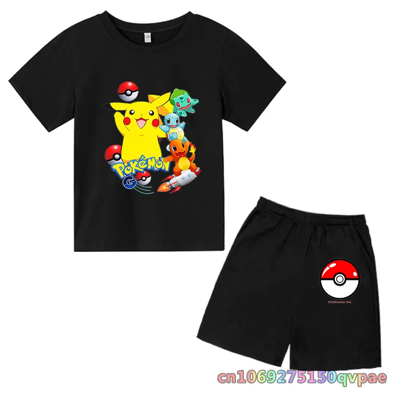 Children Clothes Pokemon T-shirt+Pants Two piece sets For Kids Suits harajuku Baby Boys Pikachu Shorts Sleeve Summer Fashion
Children Clothes Pokemon T-shirt+Pants Two piece sets For Kids Suits harajuku Baby Boys Pikachu Shorts Sleeve Summer Fashion