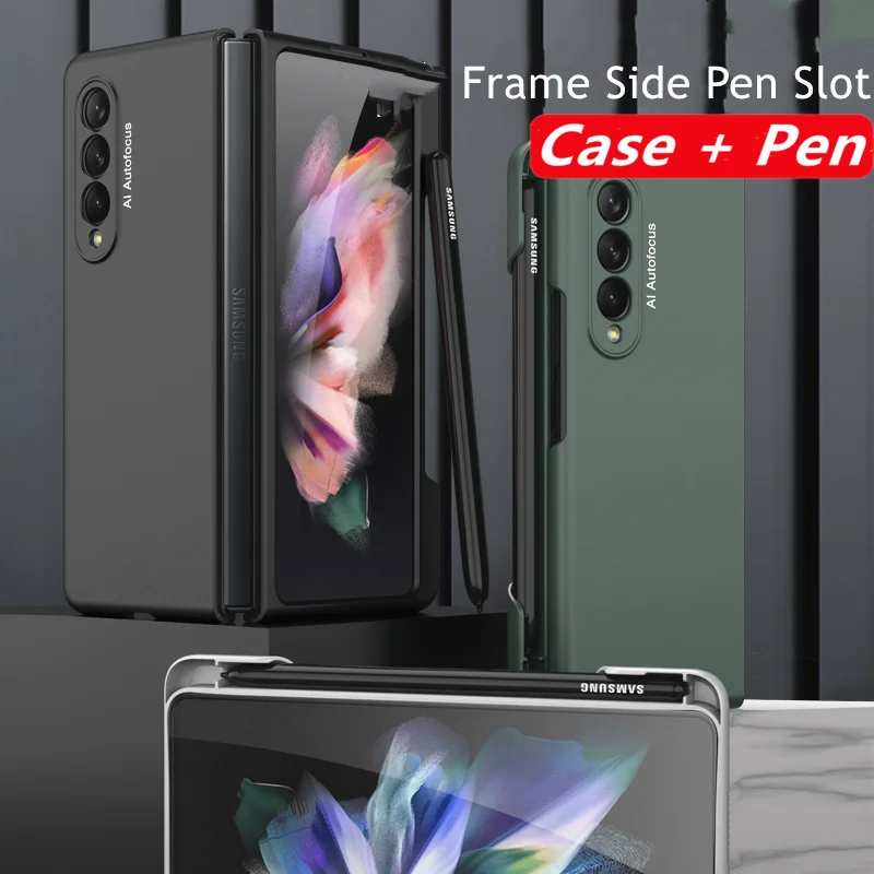 Frame Side Pen Slot Holder Case For Samsung Galaxy Z Fold 3 5G Cover With Capacitive Pen Ultra Slim Matte Hard Plastic Case
Frame Side Pen Slot Holder Case For Samsung Galaxy Z Fold 3 5G Cover With Capacitive Pen Ultra Slim Matte Hard Plastic Case